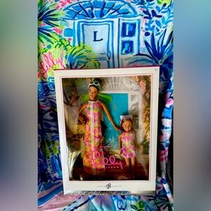 Lilly Pulitzer, Silver collectors, edition, Stacie Barbie doll set & blanket,NWT